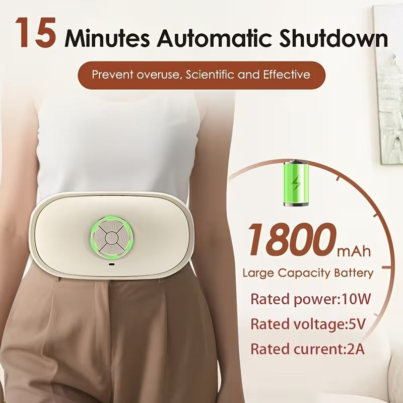 Automatic Abdominal Massager with Heat | 3-Speed Electric Belly & Waist Massager for Home Use