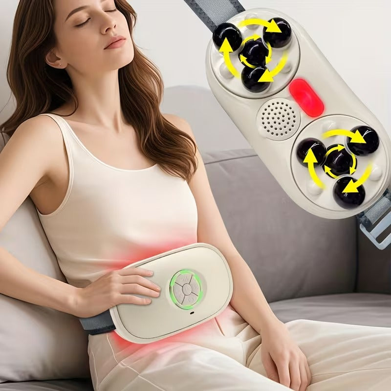 Automatic Abdominal Massager with Heat | 3-Speed Electric Belly & Waist Massager for Home Use